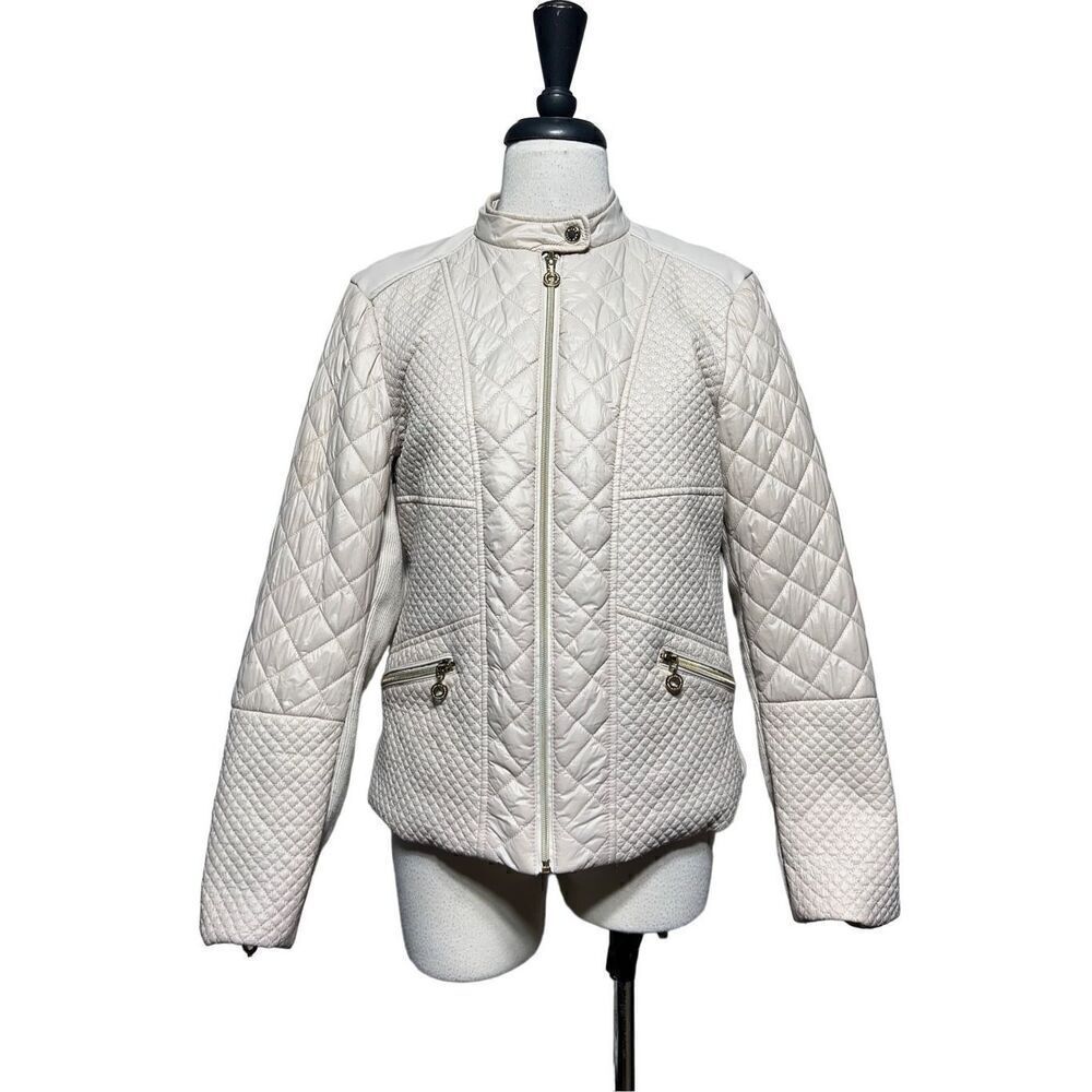 Marc New York by Andrew Marc Tan Quilted Puffer Jacket Gold Hardware Medium